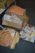 Six Boxes of 50/60's Curtain and Bedding Materials