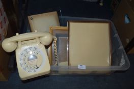 Plastic Box Containing Vintage Telephone and Vario