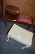 Mahogany Telephone Table and a Dressing Table Stoo