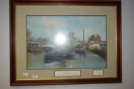 Signed Adrian Thompson Print - Town Dock Reflectio