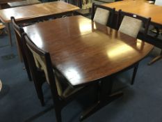Portwood Furniture Mahogany Extending Dining Table with Four Chairs