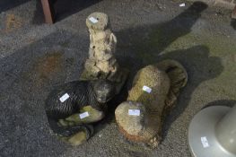 Concrete Garden Ornaments - Otters and Scotty Dog