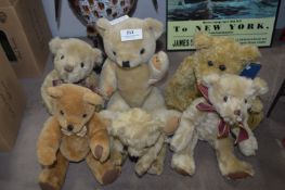 Six Plush Teddy Bears Including on Merrythought