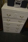 White Painted Five Height Chest of Drawers
