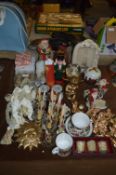 Collection of Christmas Ornaments - Santa, Cherubs