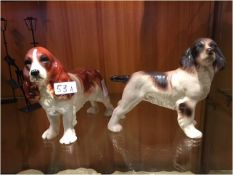 Pair of Pottery Spaniel Dogs