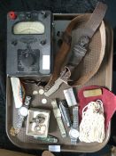 Tray Lot; AVOmeter, Girl Guide Belt, Wristwatches,
