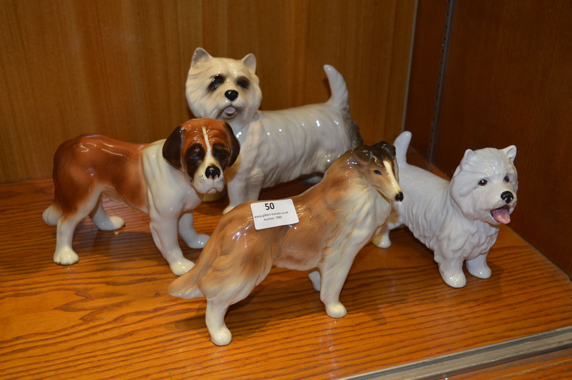 Four Pottery Dog Ornaments