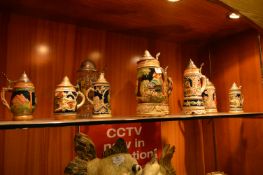 Nine German Pottery Steins (Some Musical)