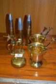 Brassware; Mortars & Pestles, Bomb Shells, Rechett