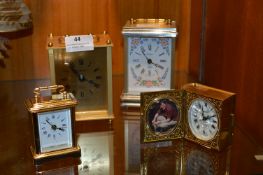 Four Brass Quartz Carriage Clocks