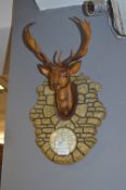Wall Mounted Barometer with Deer Head