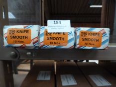 *Three Boxes of Ten 250mm Knife Smooth Files