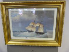 Gilt Framed Print - At Sea a Stormy Sky