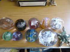 Collection of Ten Glass Paperweights