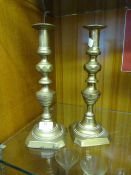 Pair of Tall Brass Candlesticks