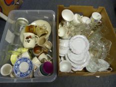 Two Boxes of Drinking Glassware, Part Tea Sets, Di