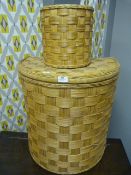 Cane Linen Basket and Waste Bin