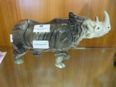 Russian Pottery Ornament - Rhino