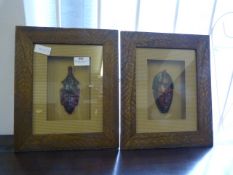 Two Framed Pictures - Masks