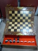 Cased Chess Set and Board
