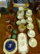 Part Tea Sets, Stoneware Jug and Beakers, Ashtrays