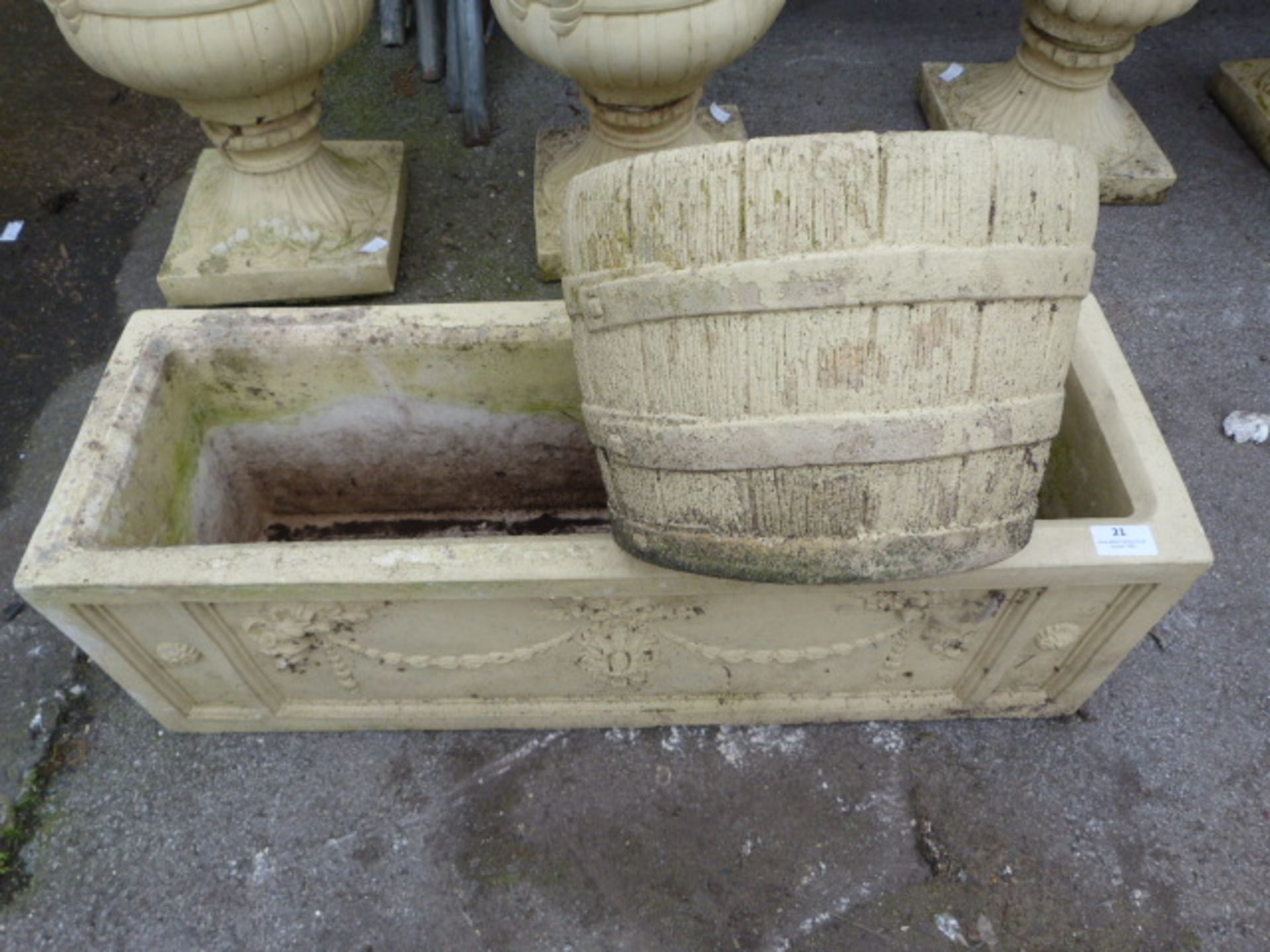 Concrete Plant Trough and Barrel Planter