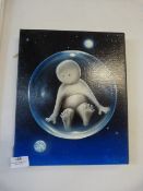 Acrylic Painting on Canvas - Bubble Man Free by Pa