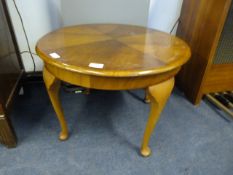 Circular Quartered Veneered Oak Occasional Table