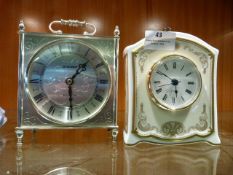 Spode Pottery Mantel Clock and a Staiger Quartz Ma