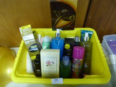 Storage Tub Containing Cosmetics & Lotions, Hand C
