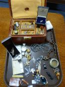 Snakeskin Jewelry Box & Costume Jewelry, Necklace, Brooches, Wristwatches etc
