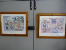 Two Pine Framed Prints - Teddy Bear Family