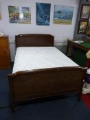 Double Bed with Mattress, Head and Foot Boards