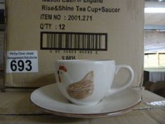 *Box of 12 Rise & Shine Teacups & Saucers