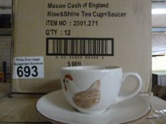 *Box of 12 Rise & Shine Teacups & Saucers