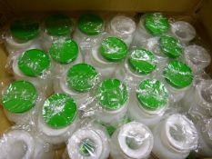 *Box Containing 24 White Plastic Storage Jars