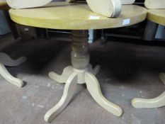 Circular Oak Cafe Table on Pedestal Base