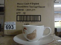 *Box of 12 Rise & Shine Teacups & Saucers