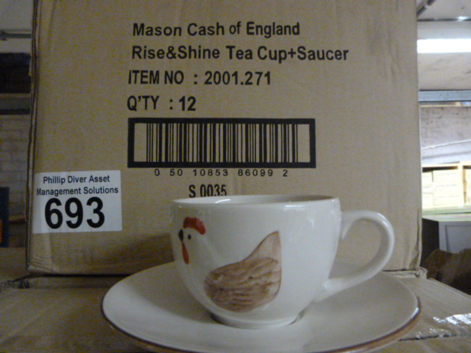 *Box of 12 Rise & Shine Teacups & Saucers