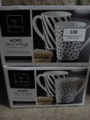 *Two Boxes of 4 Porcelain Mugs (Black & White Patt