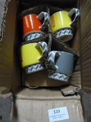 *Box of Ten Chevron Coloured Espresso Cups