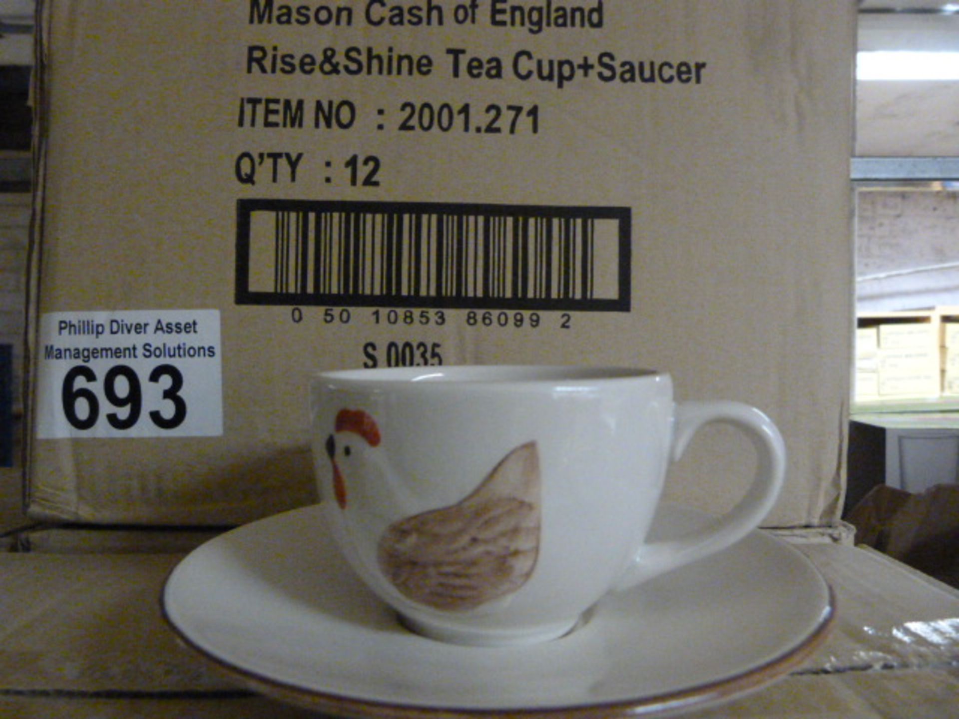 *Box of 12 Rise & Shine Teacups & Saucers