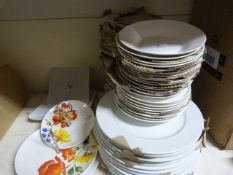 *Large Quantity of White Pottery Plates and Bowls