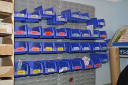 *Thirty Blue Plastic Wall Mounted Storage Boxes