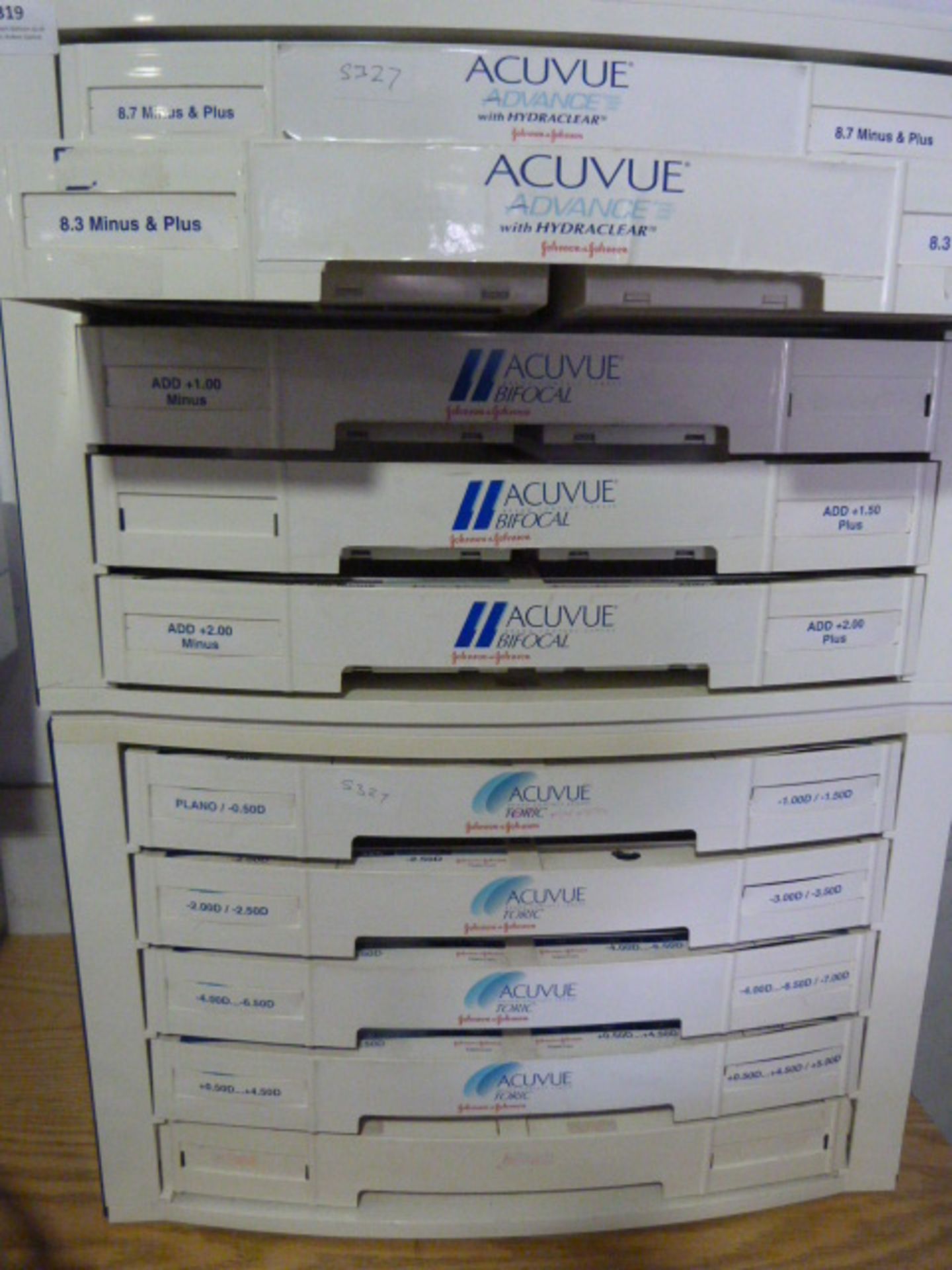 *Two Sets of Acuvue Storage Drawers Containing One