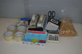 *Assorted Sundries Including Tape Dispensers, Elas