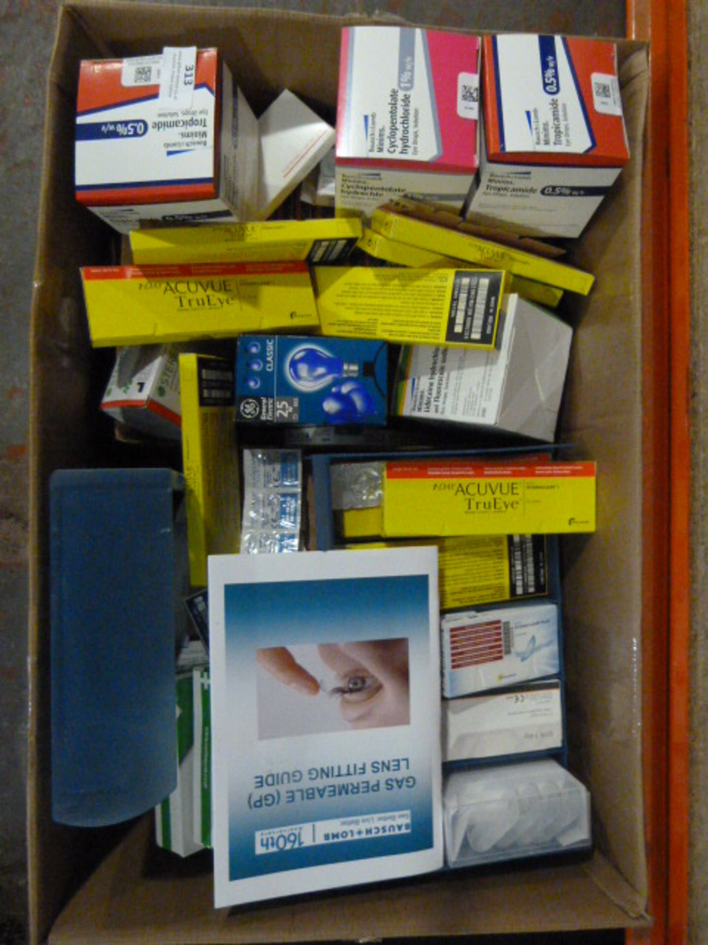 *Box Containing Assorted Contact Lenses, Solutions