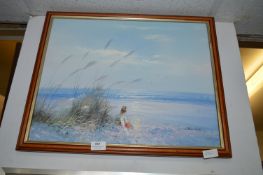 Framed Painting on Canvas - Beach Scene