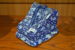 Blue & White Floral Patterned Cheese Dish with Cov